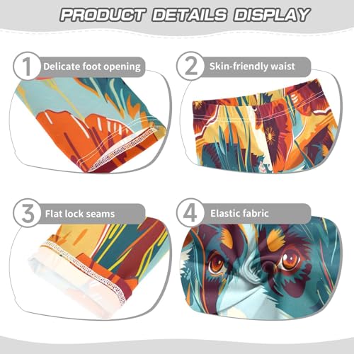 Bolaz Toddler Girls Leggings Printed Yoga Pants Leggings Face of Cowboy Hat Dog for Kids3