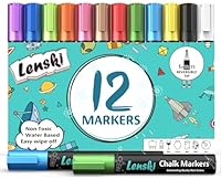 Lenski 12 Kreidestifte für Tafel Abwaschbar, 6MM Kreidestifte für Fenster, Ostergeschenke Kinder, Oster Basteln Kinder Stifte, Kreidemarker Fensterstifte Fenstermalstifte Glasmalstifte