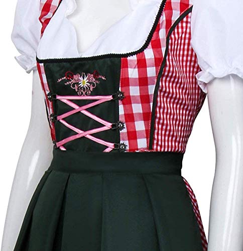 YAOUFBZ Womens Duits bier festival kostuum Beierse traditionele Oktoberfest Halloween partij meid Plaid Fancy Dress Outfit voor Oktoberfest, Fancy Dress Feesten, Thema-evenementen - Afbeelding 4