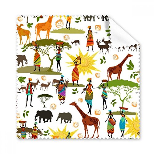 Chiffon de nettoyage pour lunettes motif animaux de la savane africaine pack de 5 noirs DIYthinker