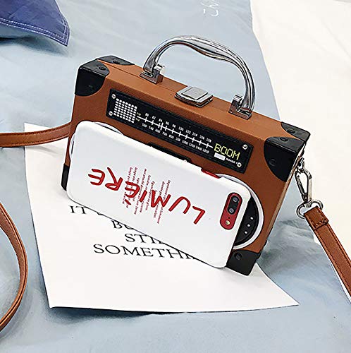 Image of QZUnique Tape Shaped Shoulder Bag Radio Recorder PU Crossbody Bag Women's Retro Evening Bag Handbag Clutch Purse