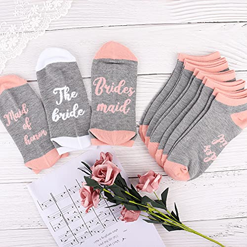 Moyel 8 Pairs Of Bride Socks Bridesmaid Socks Maid Of Honor Socks, No Show Womens Socks Ankle Socks Bride To Be Gifts Bridesmaid Proposal Gifts For Wedding Bachelorette Party Favors(Grey) #TOP1