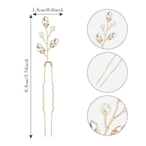 Miniatura 4 de 6 horquillas de oro rosa para peinados de boda, pinzas para el pelo de novia, piezas de pelo de boda para novias, accesorios para el cabello de