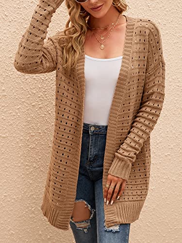 Bozony Cardigã Feminino Casacos Casuais de Manga Longa Abertura Frente Manga Longa,extra grande