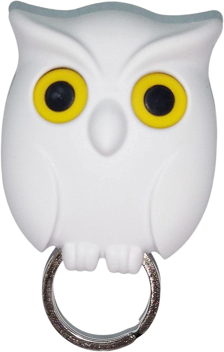 Hook Holder Wall Keychain Hanger Auto Open and Close Eyes Material with No Drill Mount Suitable for entryway, White
