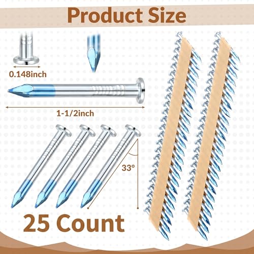 Image of Tandefio 25 Pcs Joist Hanger Nails Framing Nails Box, 1-1 /2 x 0.148 Inch