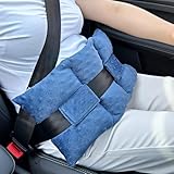 BNRendles Ostomy Seatbelt Pillow, Ostomy Driving Protector, Stoma Shiled Ileostomy Urostomy Riding Guard, No Squeezing, Ostomate Must Have Supplies, Minky Dot Denim Blue