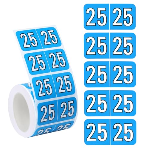 500pcs 2025 Year Stickers, 1.5x0.75in 2025 New Year Stickers File Folder Year Labels Color Coded Stickers 25 Year Labels for Tab File Folders Chart Office Supplies(Blue)