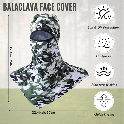 Image of SATINIOR 3 Piece Balaclava Face Cover Sun Protection Neck Cover Summer Balaclava for Men Women Outdoor Sports UV Protector