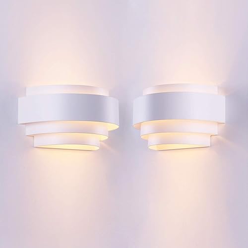 Miniatura 11 de LightInTheBox Aplique de Pared Moderno Luminaria de Pared Interior de Media Luna de Metal Lámpara de Pared Blanca para Escalera Pasillo Cine en Casa