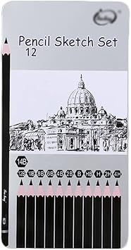 SEIWEI Drawing Sketch Pencils Set 4H 2H H HB B 2B 4B 6B 8B 10B 12B 14B Art Supplies for Drawing Art Sketching Shading Artist Pencils, 12 Count Black