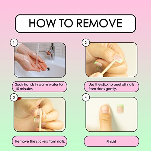 Jielinwee Press On Nail Short Almond, Green Medium False Nails With Design,24Pcs Acrylic Fake Nails (Green Grass) #TOP4