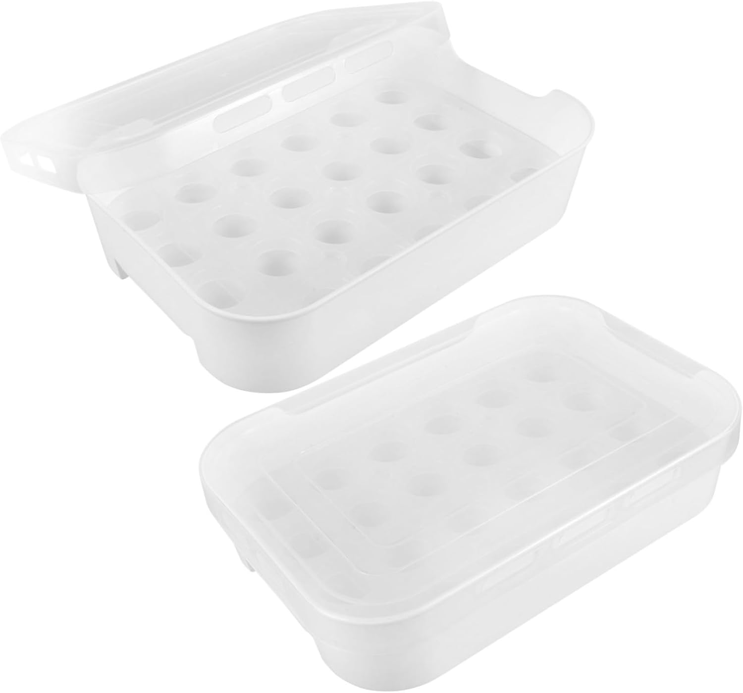 2pcs Egg Carton Crisper Chicken Egg Holder Fridge Organizer Fresh Holder Breathable Container Storage