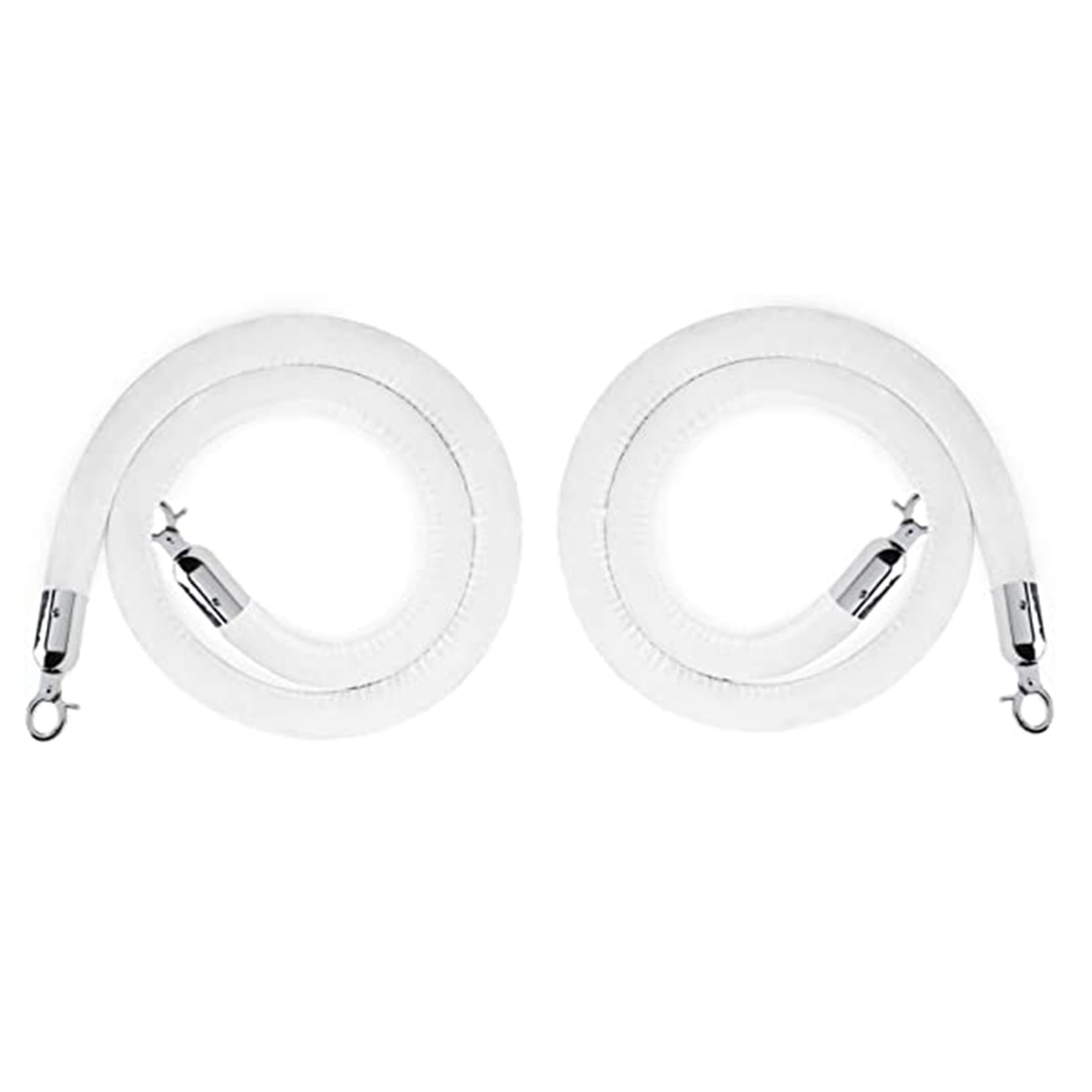 Aioneer Velvet Queue Barrier Rope With Polished Silver Hooks, 185Cm Safety Rope For Visitor Guidance, Event Decor, Hotel & Cinema Queue Management, Stylish Crowd Control Solution-2 Pcs-6ft/185cm