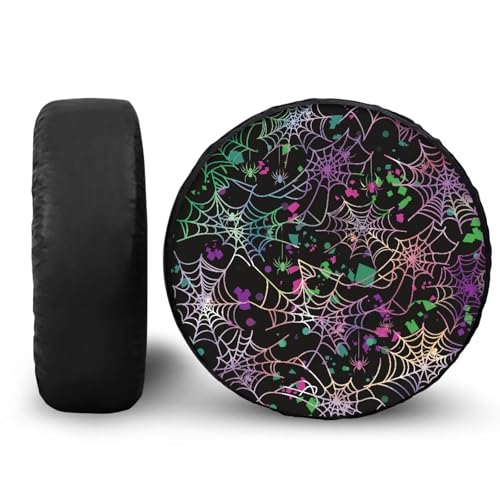 Image of Pensura Tire Cover Wheel Camper Spare Tire Cover Wear-Resistant Halloween Spider Web Covers Universal for Trailer SUV Truck Camper Travel, Waterproof & Easy to Install