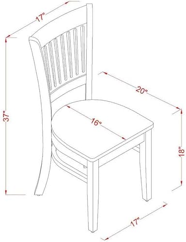 Miniatura 4 de East West Furniture Eden - Juego de 3 piezas para espacios pequeños que contiene una mesa redonda de comedor con pedestal y 2 sillas de asiento de