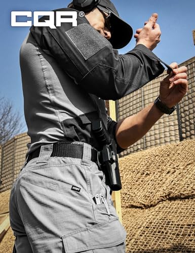 Image of CQR Men's Tactical Pants, Water Resistant Ripstop Cargo Pants, Lightweight EDC Work Hiking Pants, Outdoor Apparel