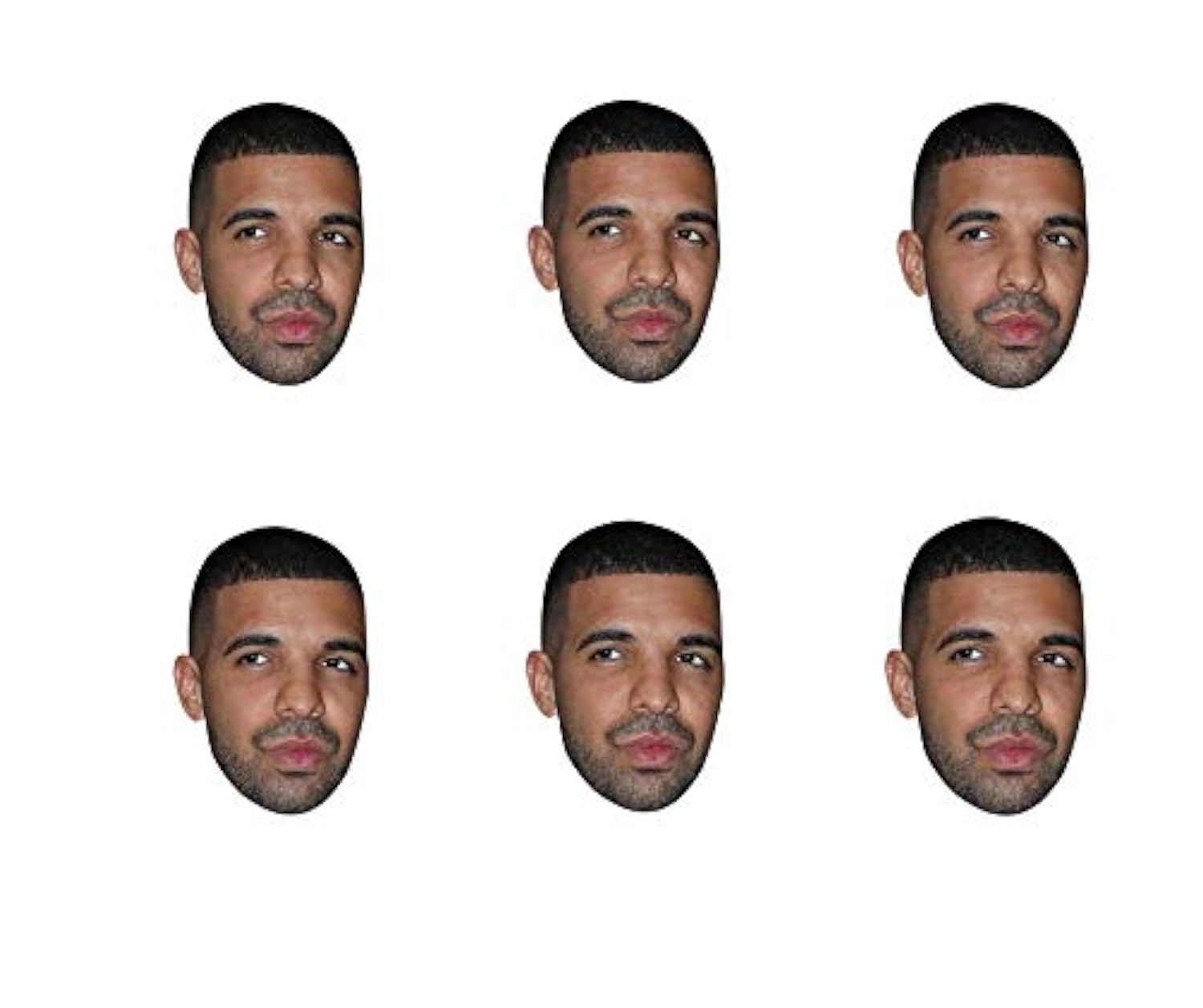 6 x Drake Masks Includes Tabs and Elastics Includes Tabs and Elastics