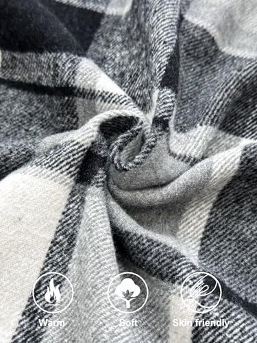 Image of JEMLDL Mens Flannel Plaid Shirts Jackets | Button Down, 1 Pocket, Collared Neck, 7 Button, Casual Shackets