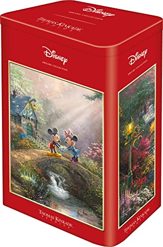 Schmidt Spiele 59928 Thomas Kinkade, Disney, Mickey y Minnie en Hawái, rompecabezas de 500 piezas en una lata de nostalgia, colorido