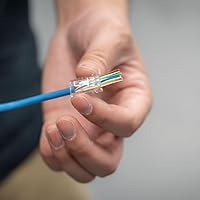 Vista 6 de Klein Tools 80024 Herramienta de trinquete para cable de datos y herramienta de crimpado RJ45 con enchufe CAT6, paquete de 50, kit de herramientas