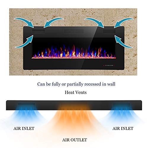 image for R.W.FLAME FElectric Fireplace Recessed and Wall Mounted 42INCH,The Thi
