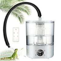 Reptilien Luftbefeuchter, 4L Großem Tank Nebelgerät für Terrarien mit Fernbedienung & 2m Schlauch und Ultraleiser ZerstäUber & Trockenlaufschutz für Amphibien, Reptilien, Nasspflanzen