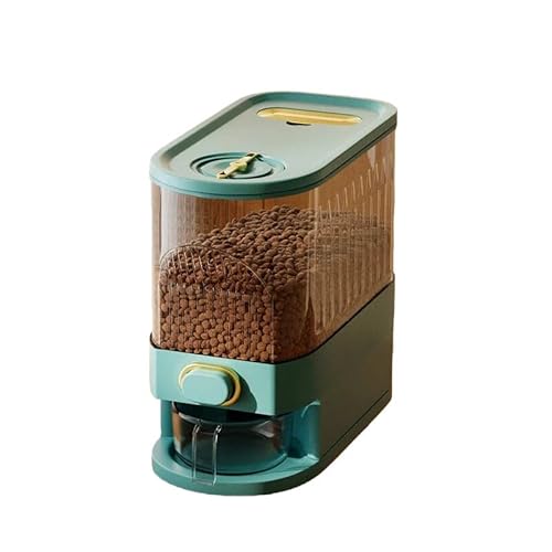 ペットフード保存容器 密閉防潮 自動出粮 キャットフード/ドッグフード収納 防かび防臭 洗浄簡単 (Mサイズ,グリーン) [並行輸入品]