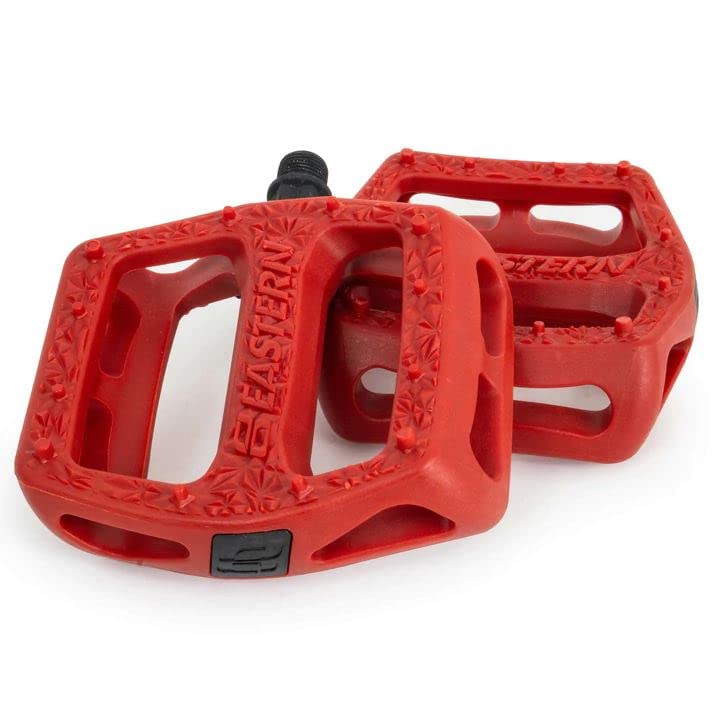 Eastern Facet Bike Pedals 9/16" - High Grip, Fiber-Reinforced Plastic & Chromoly Axle, for BMX, MTB & Kids Bikes - Multiple Colors