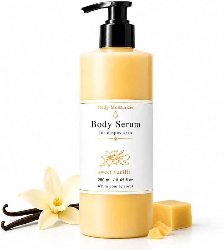 Sérum corporal MKSUVGQ com óleo de abacate, óleo de rícino, óleo de coco, manteiga de karité e cera de abelha, baunilha doce, 240 mL
