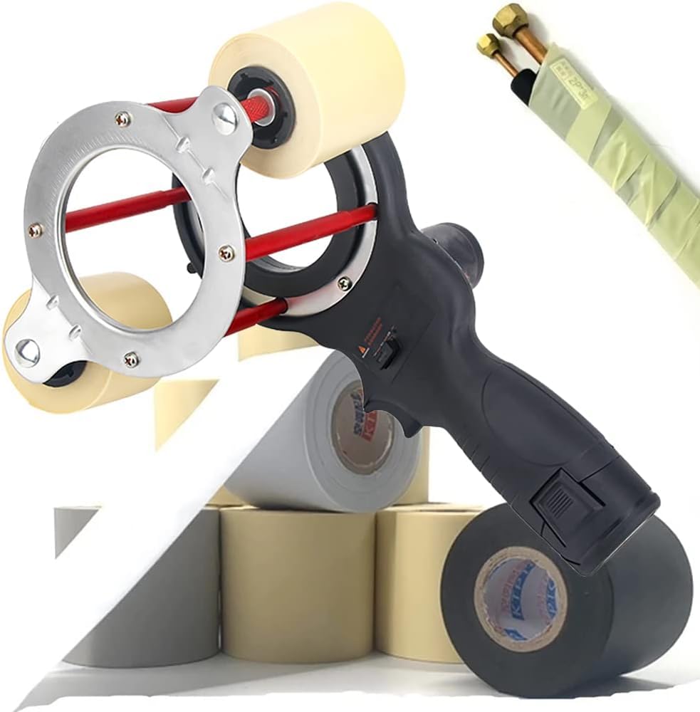 JYBNBBE Electric Pipe Winding Machine - 7cm Tape Wrapping Tool for Copper Pipes & Cables - Efficient Air Conditioner Installation Hand Tool