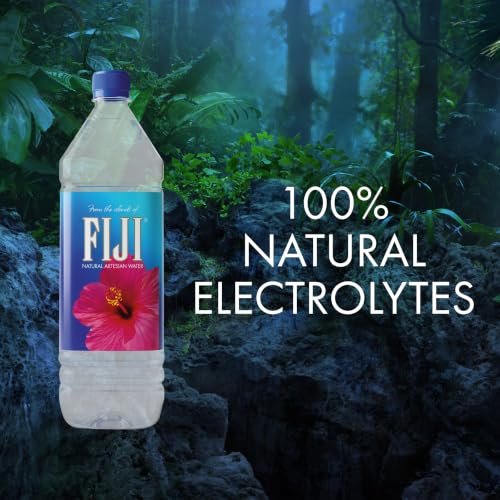 Image of FIJI Natural Artesian Bottled Water 1.5 Liters / 50.7 Fl Ounce (Pack of 12) - 100% Natural Electrolytes