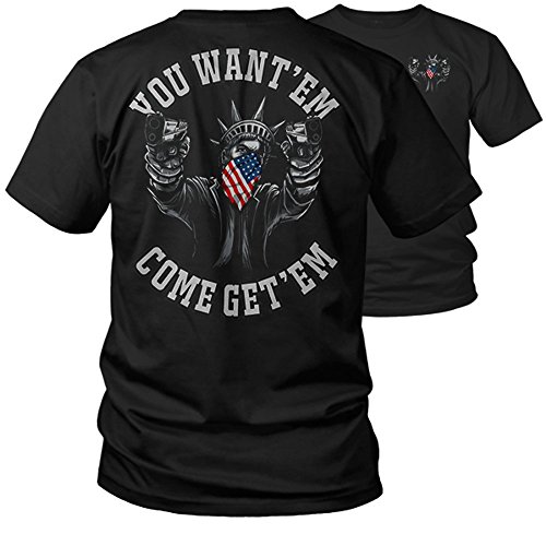 Come Get\'em Pro Gun 2nd Amendment Support T-Shirt (XL) Black