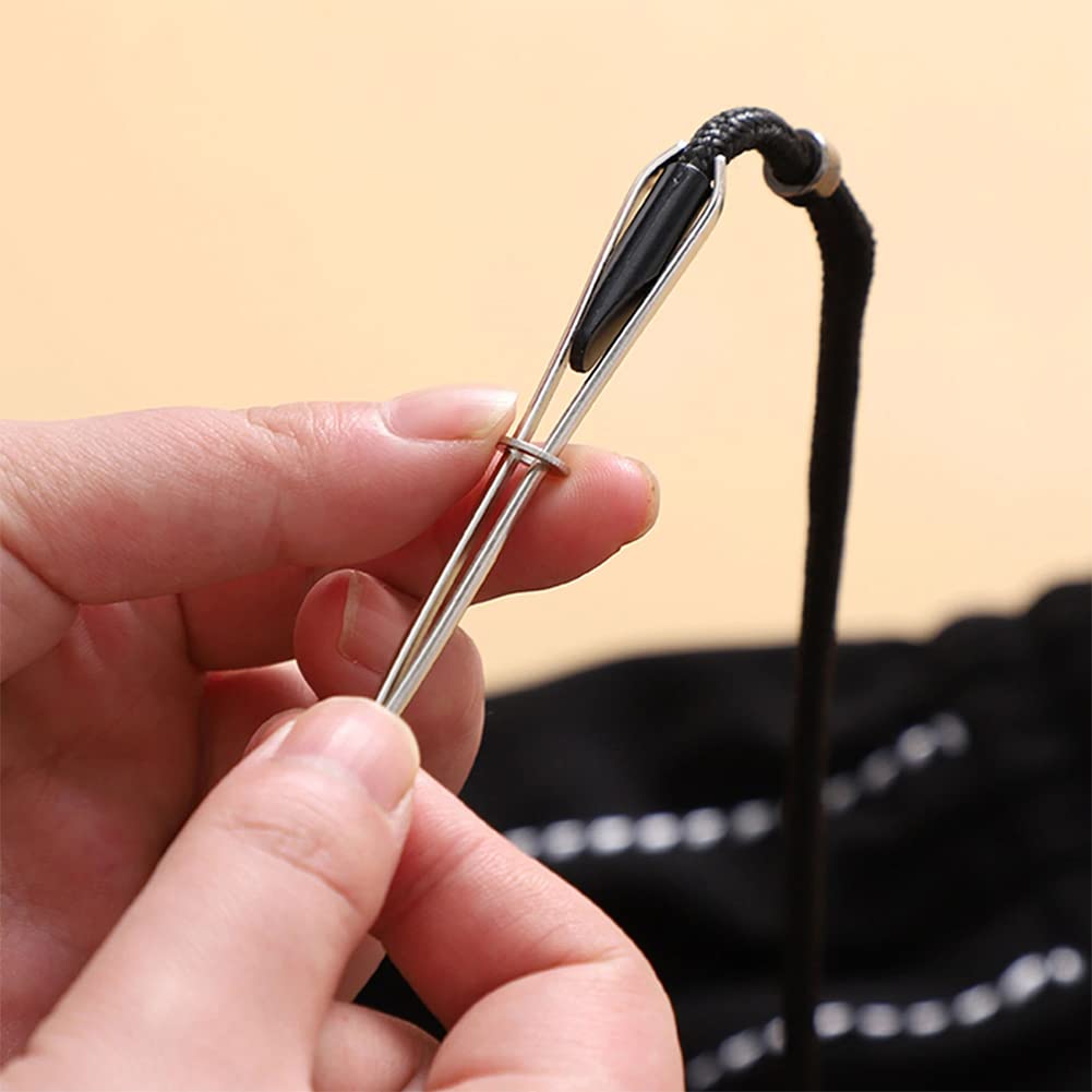 8 piezas de enhebrador de cordón, herramientas de repuesto de cordón, kit de bucle de costura, herramienta de repuesto para cinturones de tela, tiras, accesorios de tejer