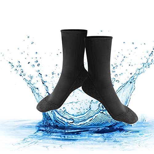 OUKENS Diving Scuba Socks, 3mm Wetsuit Fin Booties for Men Women, Anti Slip Scuba Diving Socks Surfing Snorkeling Sock for Rafting Snorkeling Swimming Wading Sailing