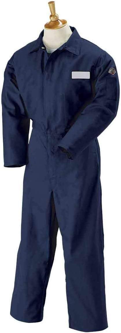 Black Stallion Adult Unisex FR Coverall, 9 oz Cotton, Navy, Small