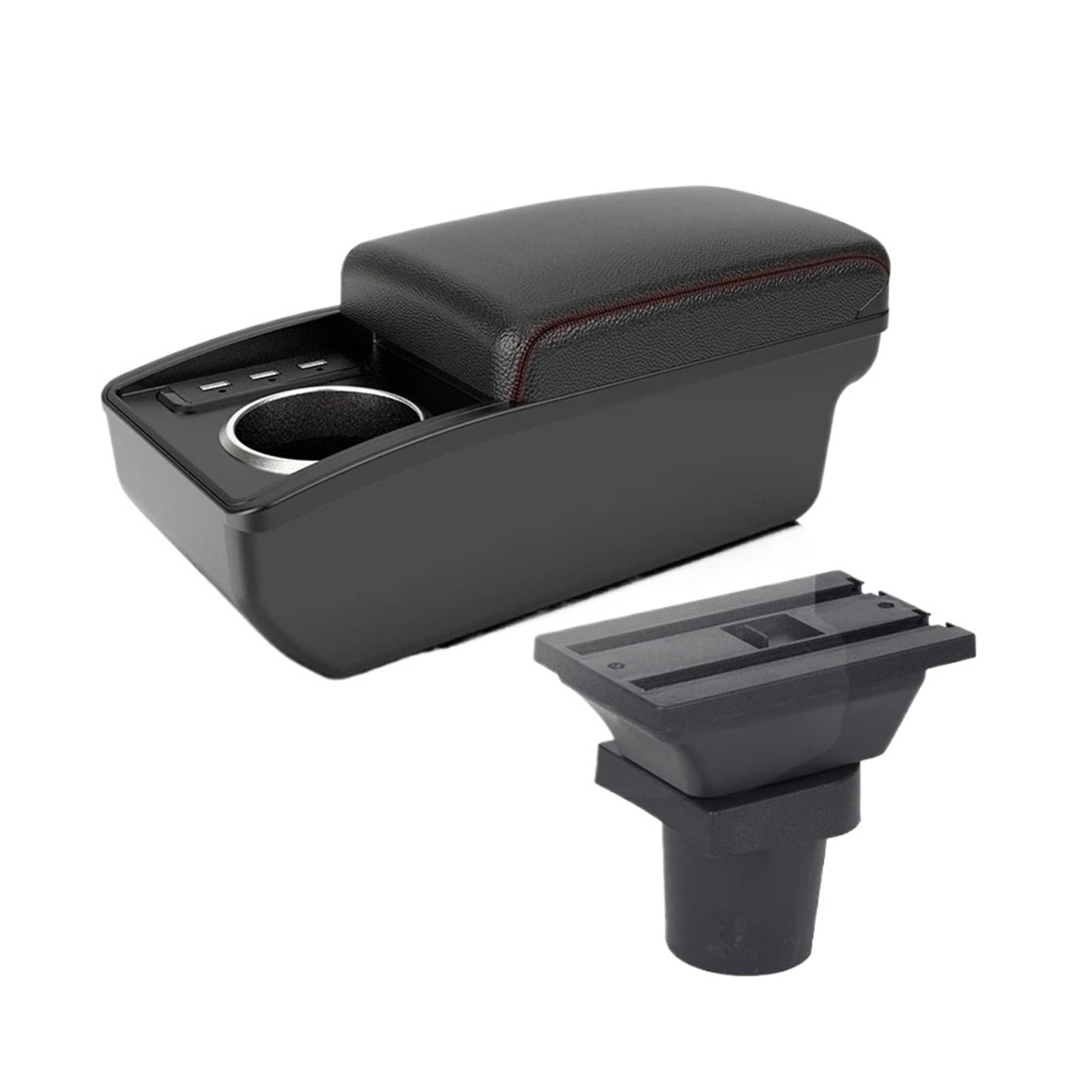 UMDJJU For Toyota For Yaris For Vitz For Hybrid Armrest Box Car Central Storage Retrofit Accessories Car Centre Console Armrest Box(B1 Red line 6 usb)