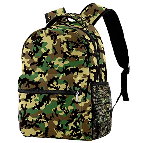 Sac à dos de voyage imprimé camouflage avec filet bouteille
