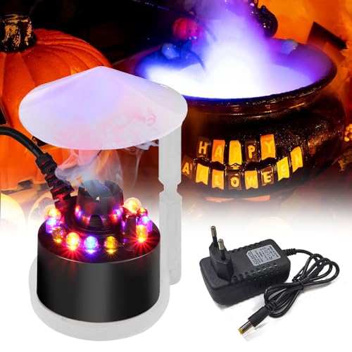 Brumisateur Halloween,Brumisateur Ultrason Led,Avec Protection Anti éClaboussures Amovible Pour,Ultrasonic Mist Maker Mini,Atomiseur D'eau à Ultrasons,Pour Halloween Citrouille Et Pot De Sorcière
