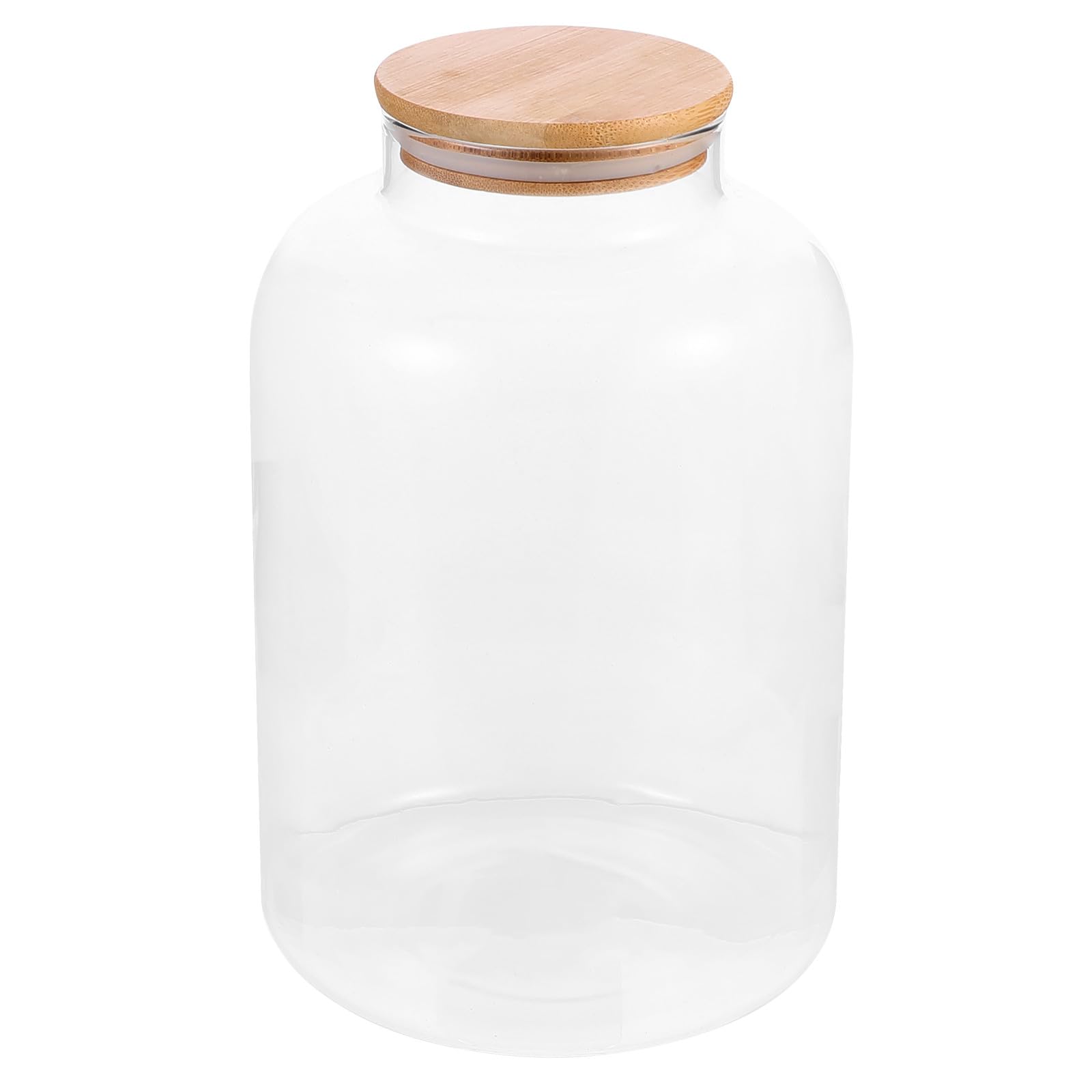 Vorratsbehälter Glas mit Holzdeckel Luftdicht Verschlossen aus Hitze und Kältebeständigem Borosilikatglas für Kräutertee und Hülsenfrüchte Aufbewahrung