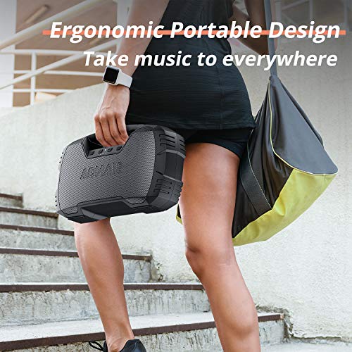 Portable Waterproof Bluetooth Speaker, AOMAIS 40Hrs Playtime Wireless Outdoor Speakers, 25W Rich Bass Impressive Sound, Stereo Pairing, Built-in Mic, 100ft Bluetooth for Party(9.5 x 3.4 x 6.5 inches)