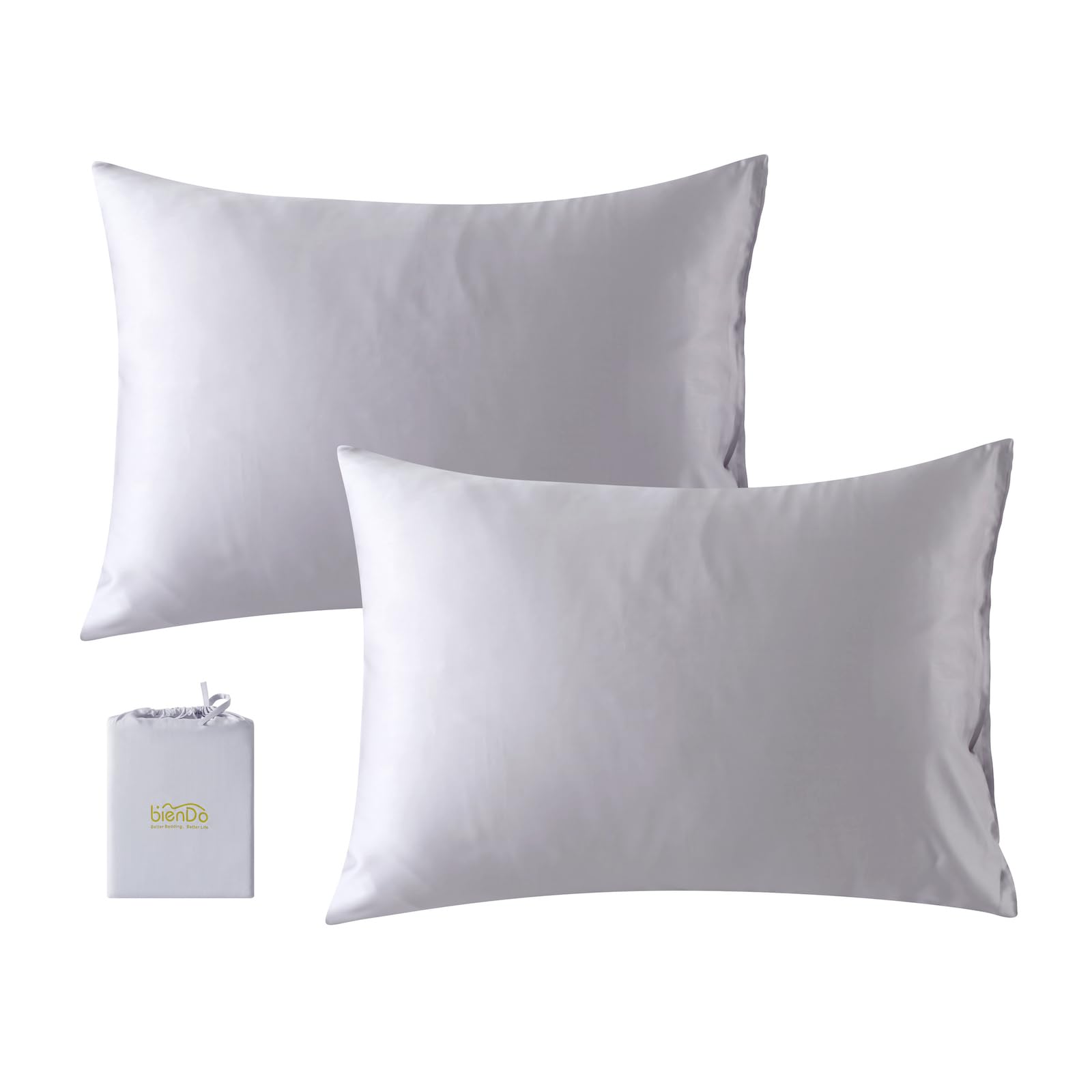 bienDo Kissenbezge 40x60 cm aus Bambus (Vegane Seide), Hellgrau, 2er Set   Weich, Glatt, Atmungsaktiv, Khlend, Hypoallergen. Besonders weiche Silk  Pillowcases Alternative : Amazon.de: Kche, Haushalt & Wohnen