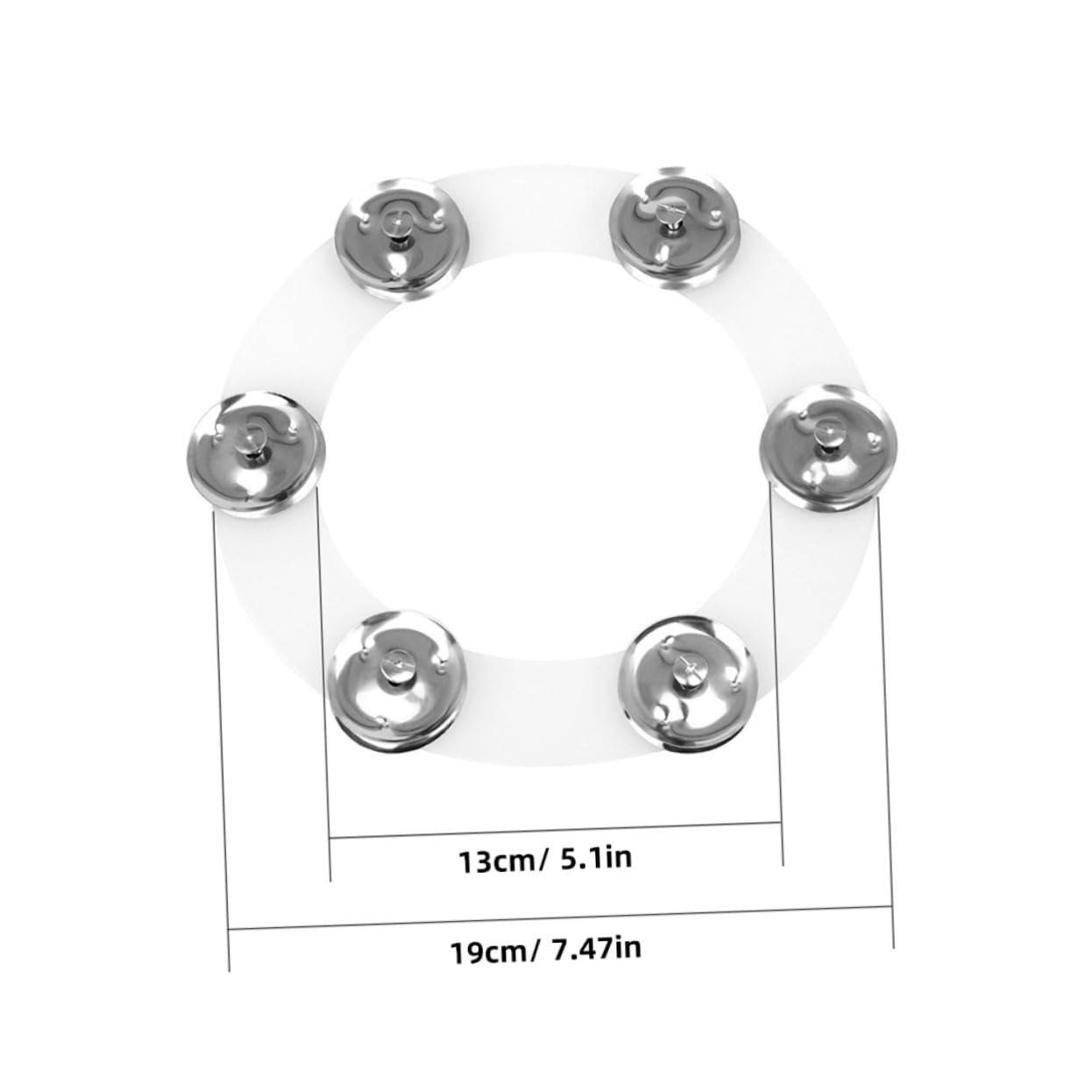 FUNOMOCYA Cymbal Tambourine Hi-hat Ring Bell 2pcs Drum Set Accessory for Youth and Adults