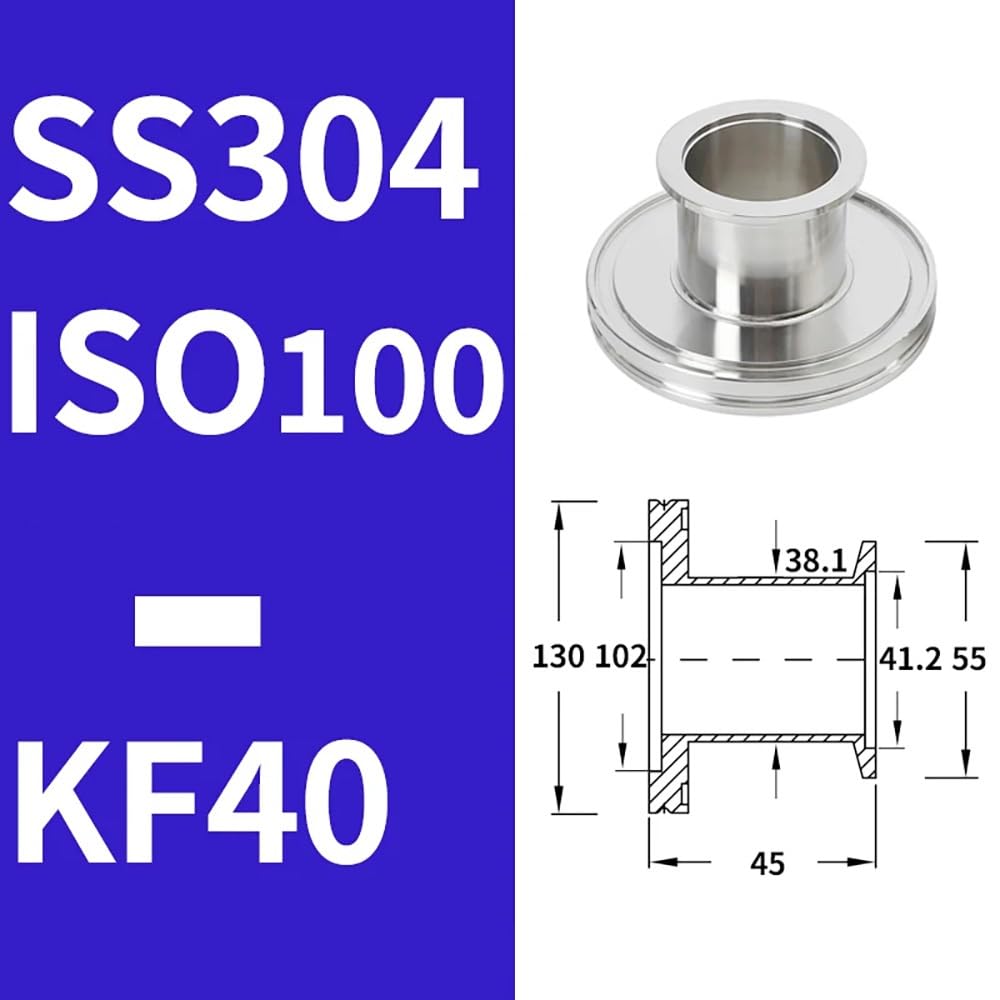 Reduktor ISO-KF Ze Stali Nierdzewnej 304, Adapter Próżniowy ISO63/80/100 Do KF16/25/40/50, Rura Prosta Kompatybilna Z Wysokim Podciśnieniem, 1 Szt.(ISO100 to KF40)