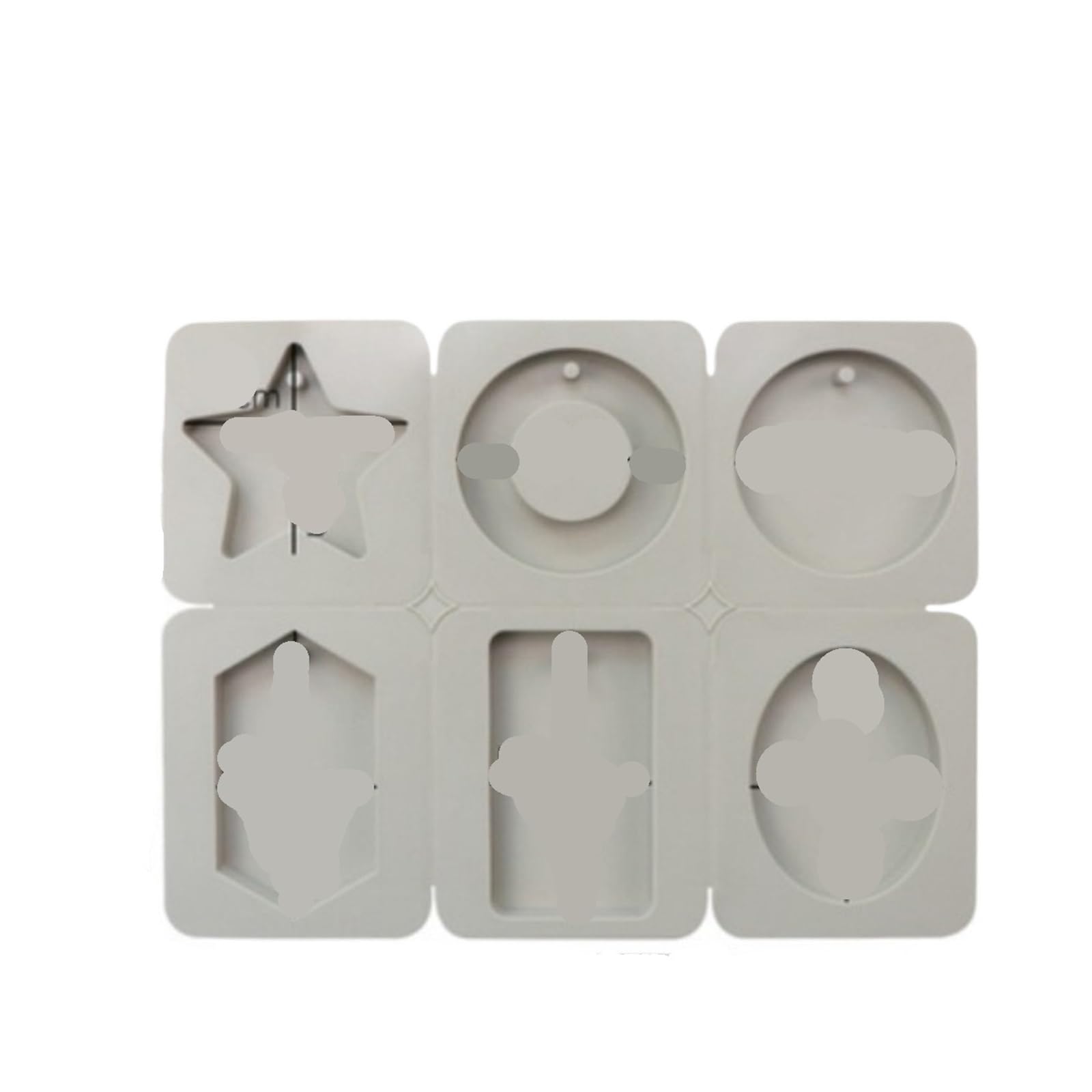 6 cavity DIY Soap Mold Silicone Wax Label Gypsum Hanging Solid Bottom Plate Handmade Hexagonal for Making Soaps Bar(Color 5)