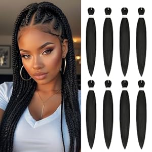 Pre Stretched Braiding Hair 8 Packs...
