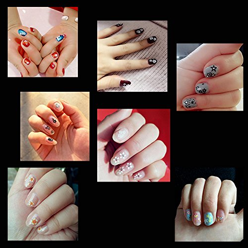 90 Sheets Mixed 3D Mini Nail Art Stickers Black White Colorful Various Patterns Flower Design Decals Self-Adhesive False Sticker For Women Diy Decorations Birthday Party Favor Gift #TOP5