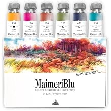 MaimeriBlu Watercolor Paint Steve Mitchell Artist Set, 6 Tubes, 12ml, Assorted Colors, 1 Count