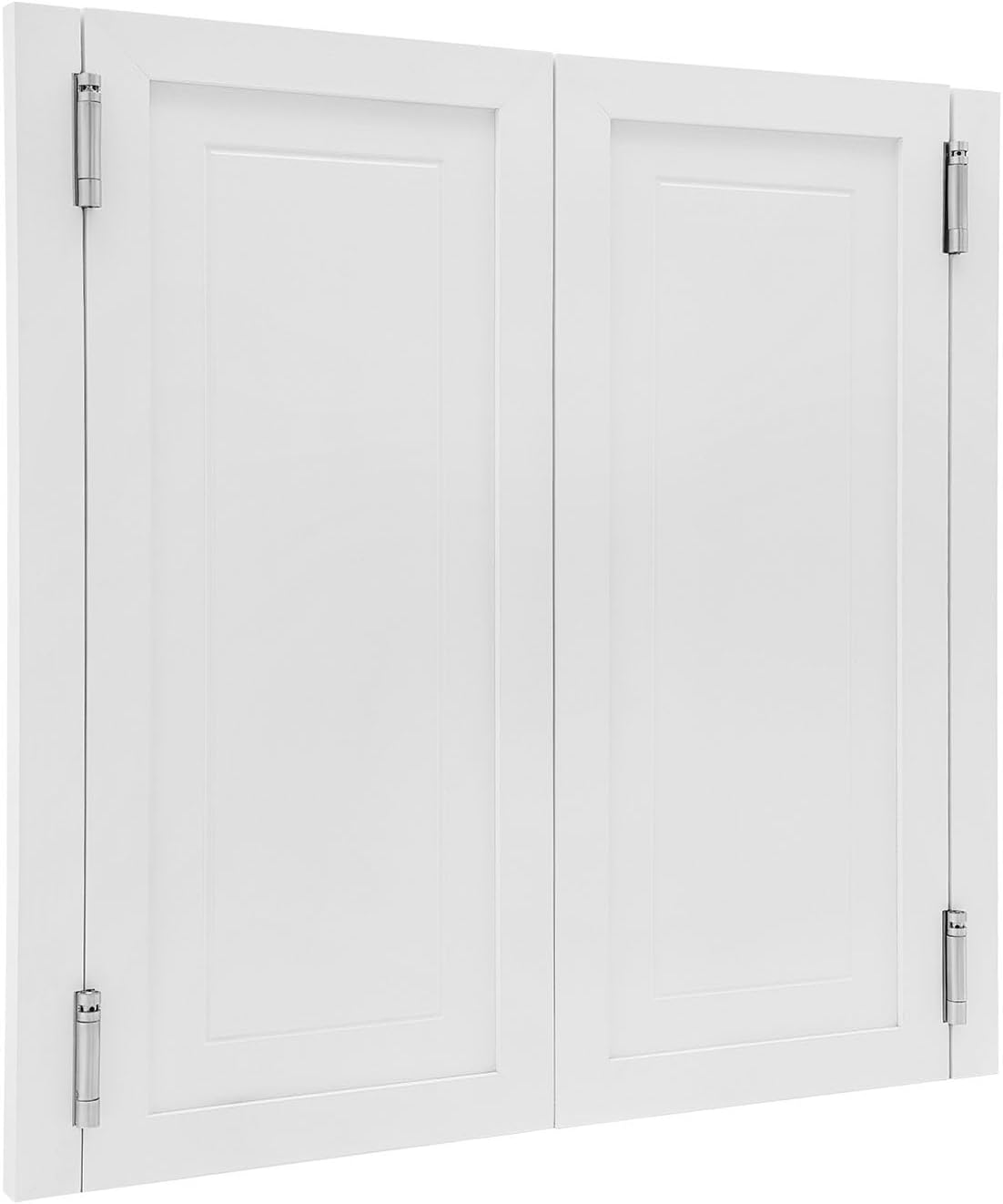 Double Swinging Door, 35.43" L x 35.43" H Wood Swinging Door Cafe Door with Hinges, Wall Mounted 180° Double Swing Saloon Door Indoor for Kitchens, Cafes, Bars, Corridors, Entrances (White)