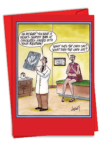 NobleWorks - Funny Valentines Day Card for Adults - Naughty Valentine, Spouse Notecard with Envelope (1 Card) - What Does the Card Say 2403